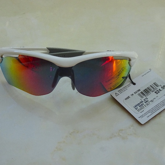 New Rawlings High Performance Youth Sunglasses White Half-Rim Rainbow Shield - Picture 3 of 5